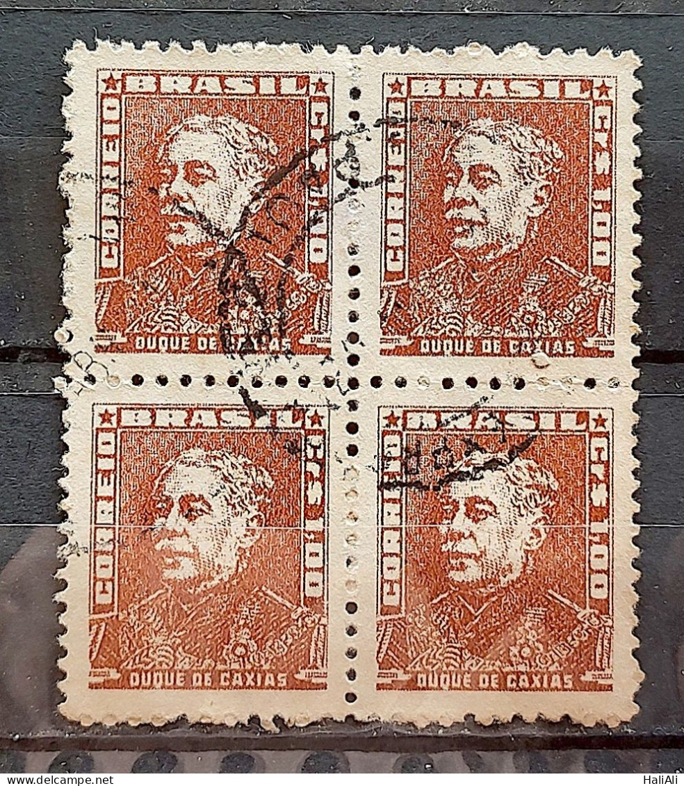 Brazil Regular Stamp Cod RHM 505 Great-granddaughter Duque De Caxias Military 1960 Block Of 4 Circulated 1 - Oblitérés