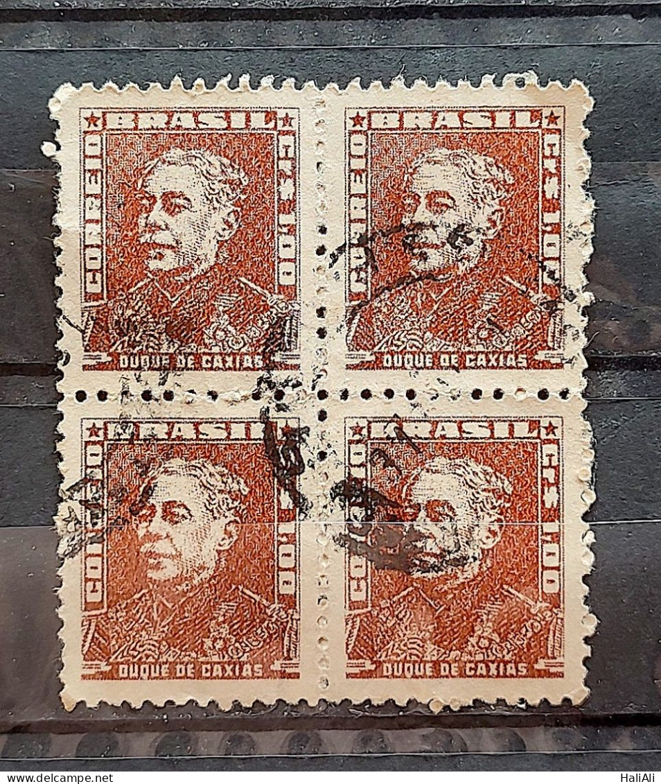 Brazil Regular Stamp Cod RHM 505 Great-granddaughter Duque De Caxias Military 1960 Block Of 4 Circulated 3 - Used Stamps