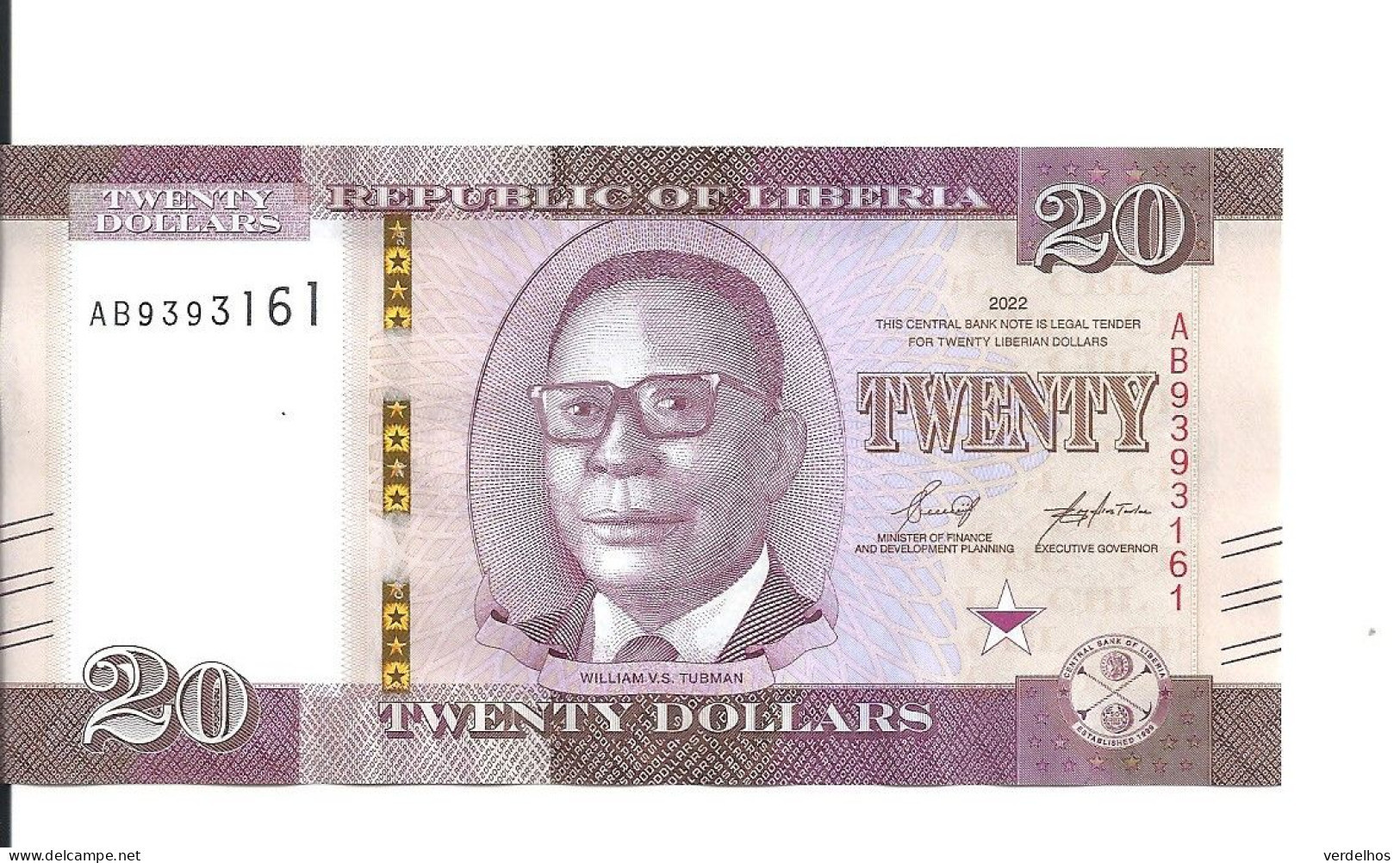 LIBERIA 20 DOLLARS 2022 UNC P 39 - Liberia