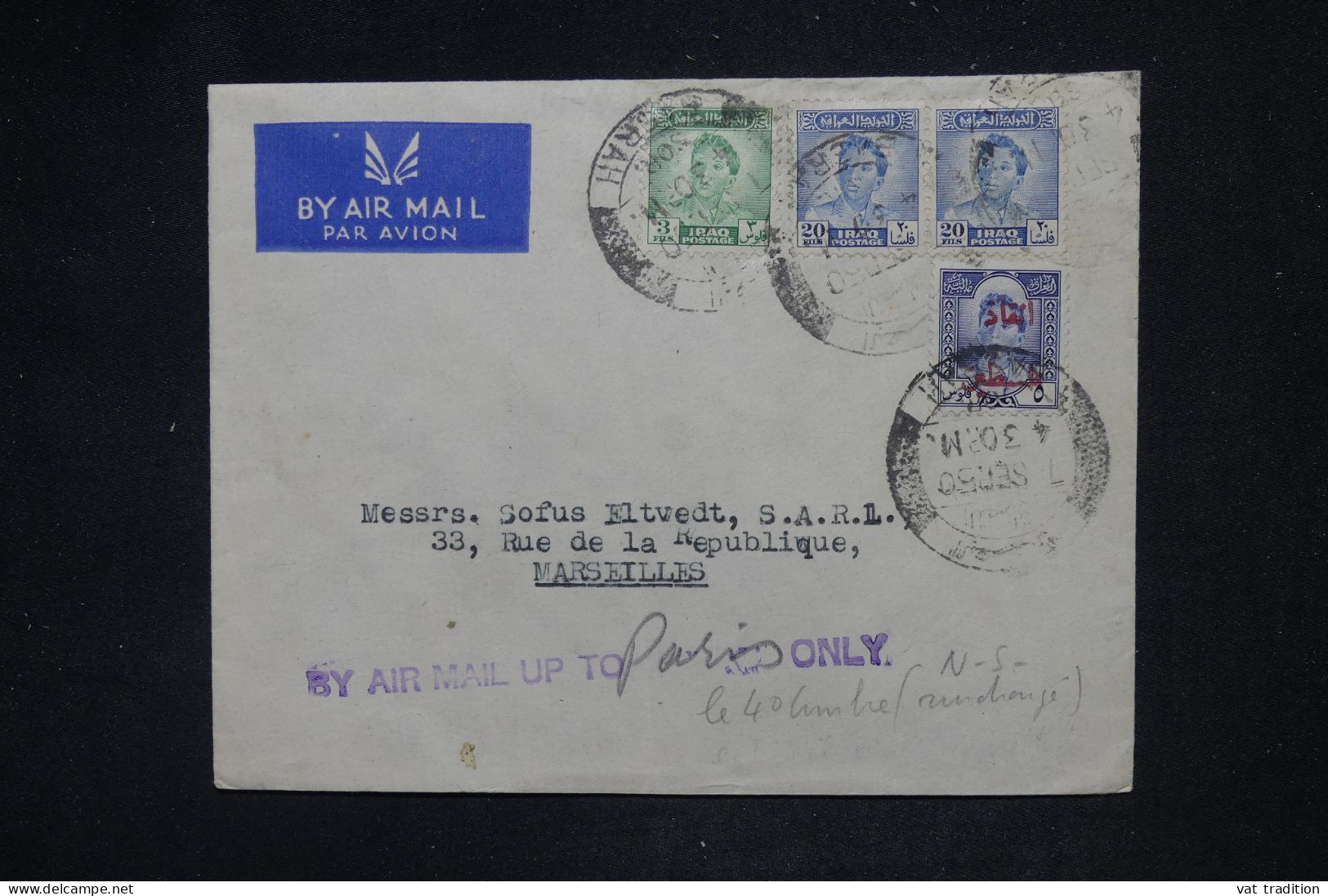 IRAQ - Enveloppe De Basrah Pour La France Par Avion En 1950 - L 148986 - Iraq