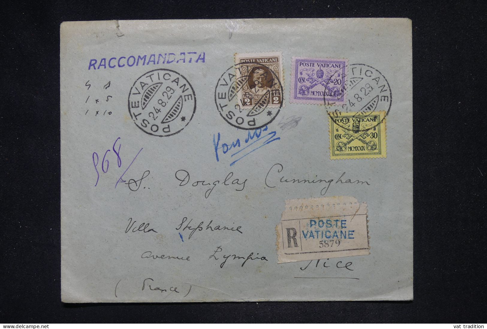 VATICAN - Enveloppe En Recommandé Pour La France En 1929 - L 148993 - Covers & Documents