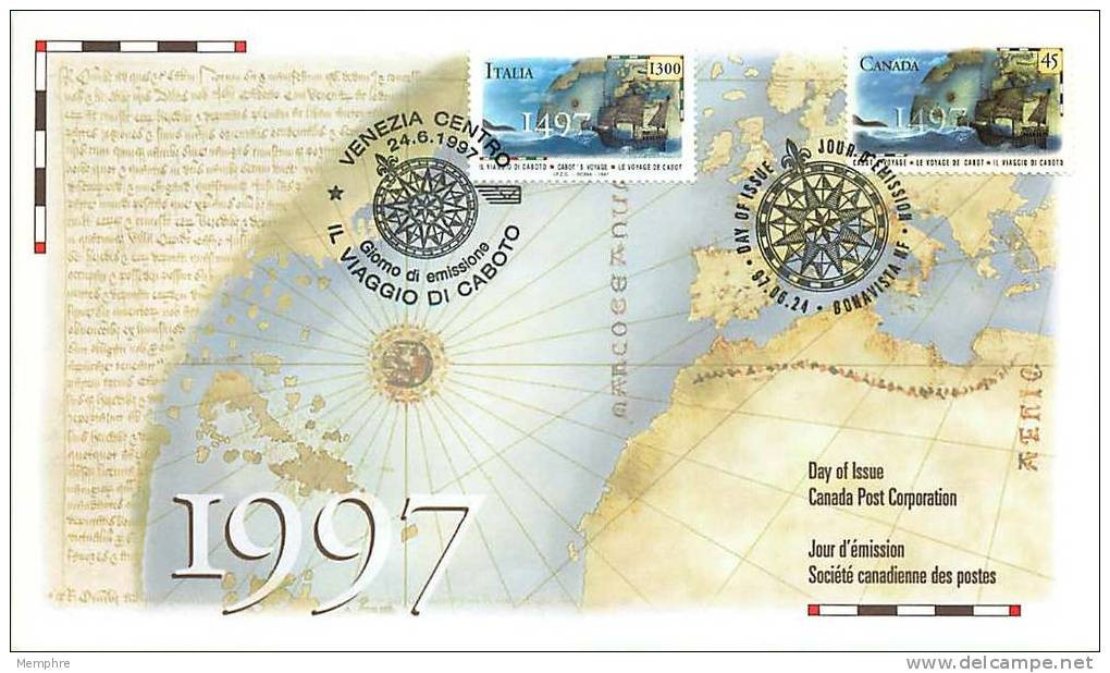 1997  John Cabot Explorer Joint Issue With Italy, Canadian And Italian Stamps Sc 1649 - 1991-2000