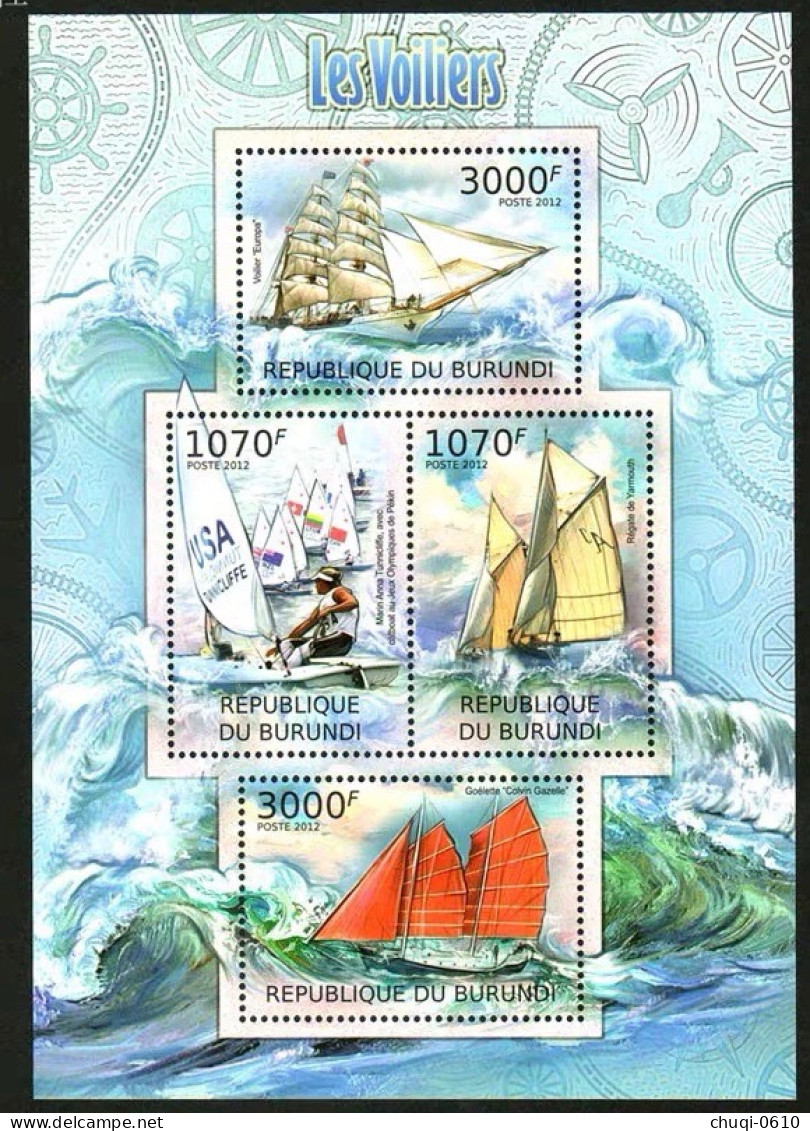 Burundi 2012 Ocean Going Yacht And Modern Yacht,MS MNH - Unused Stamps