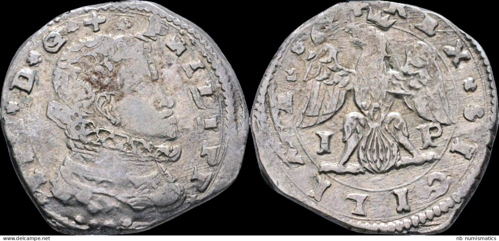 Italy Sicily Messina Philip III Of Spain AR 4 Tari 1598 - Two Sicilia