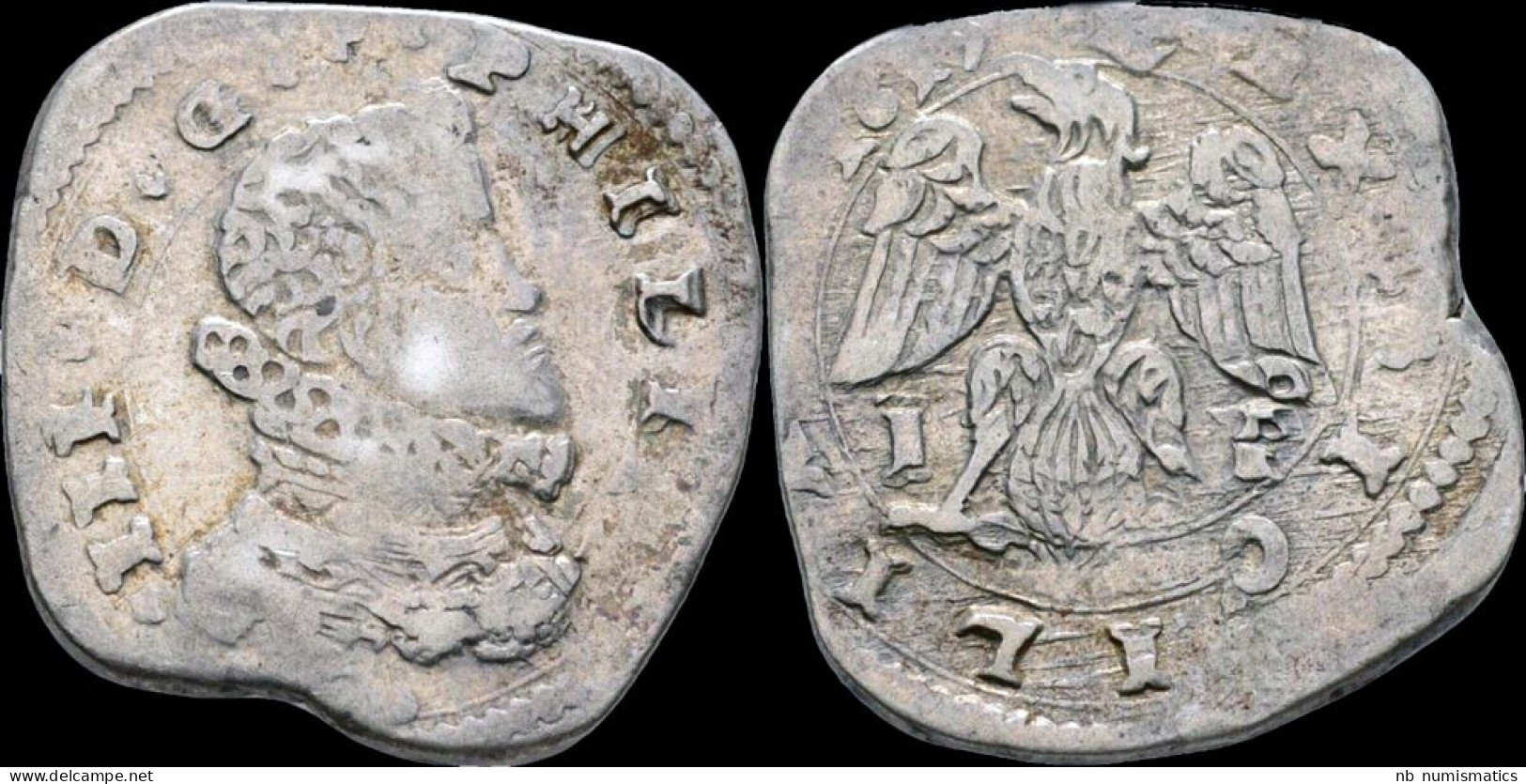 Italy Sicily Messina Philip III Of Spain AR 4 Tari 1619 - Deux Siciles