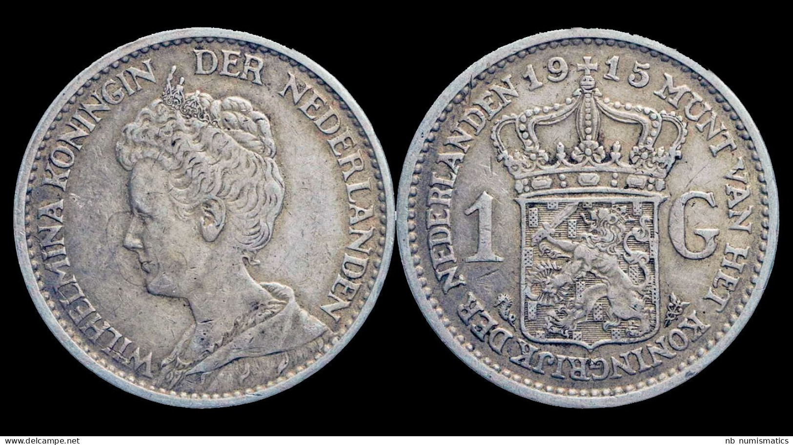 Netherlands Wilhelmina I 1 Gulden 1915 - 1 Gulden