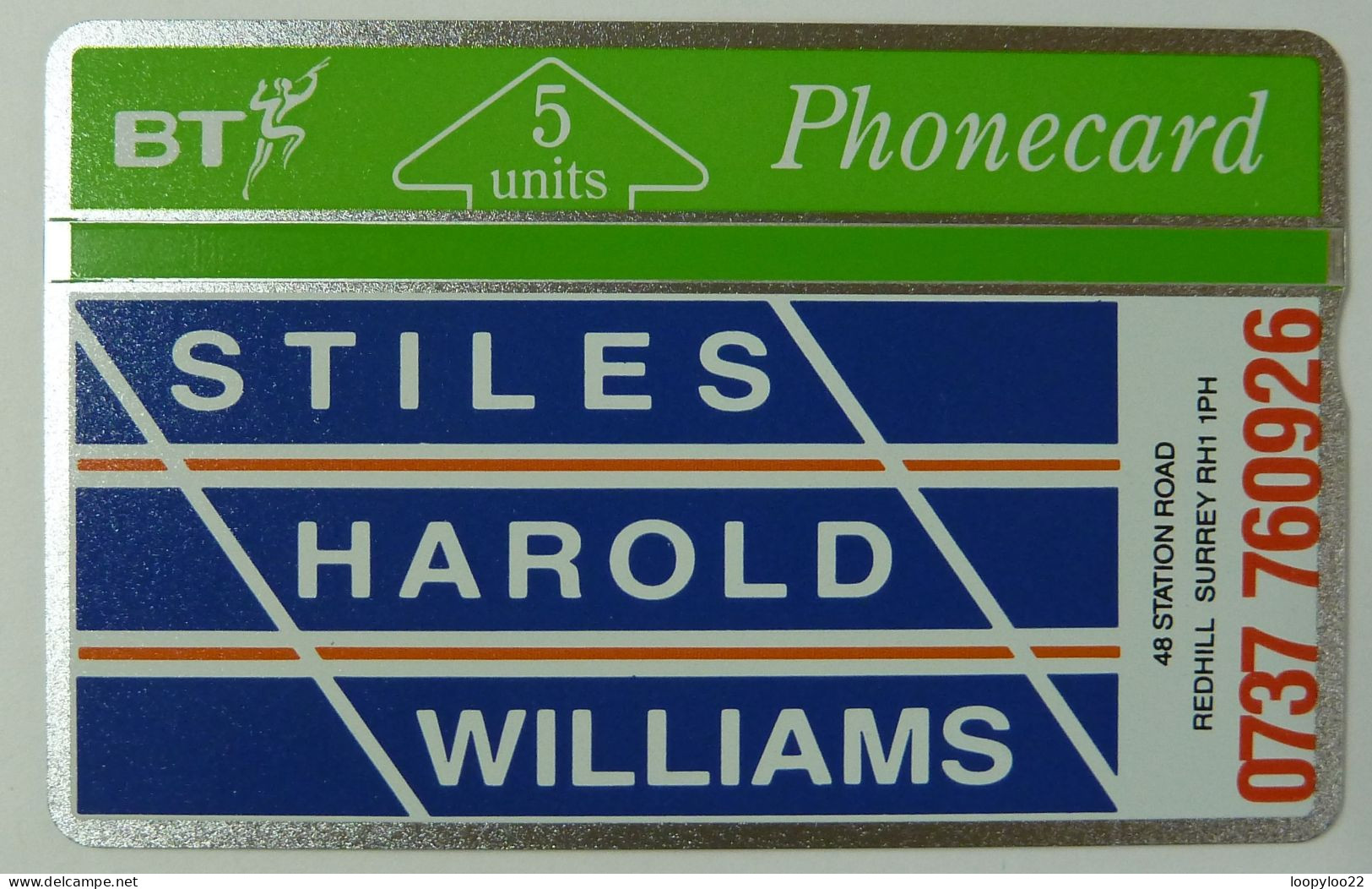 UK - Great Britain - Landis & Gyr - BTP031 - Stiles Harold Williams - Redhill Surrey - 130K - Mint - BT Promotional