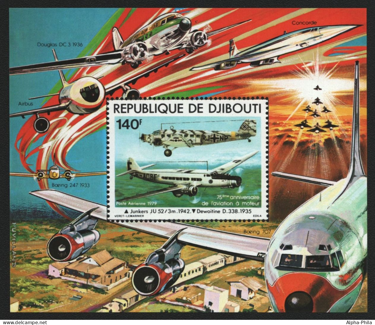 Dschibuti 1979 - Mi-Nr. Block 6 ** - MNH - Flugzeuge / Airplanes - Djibouti (1977-...)