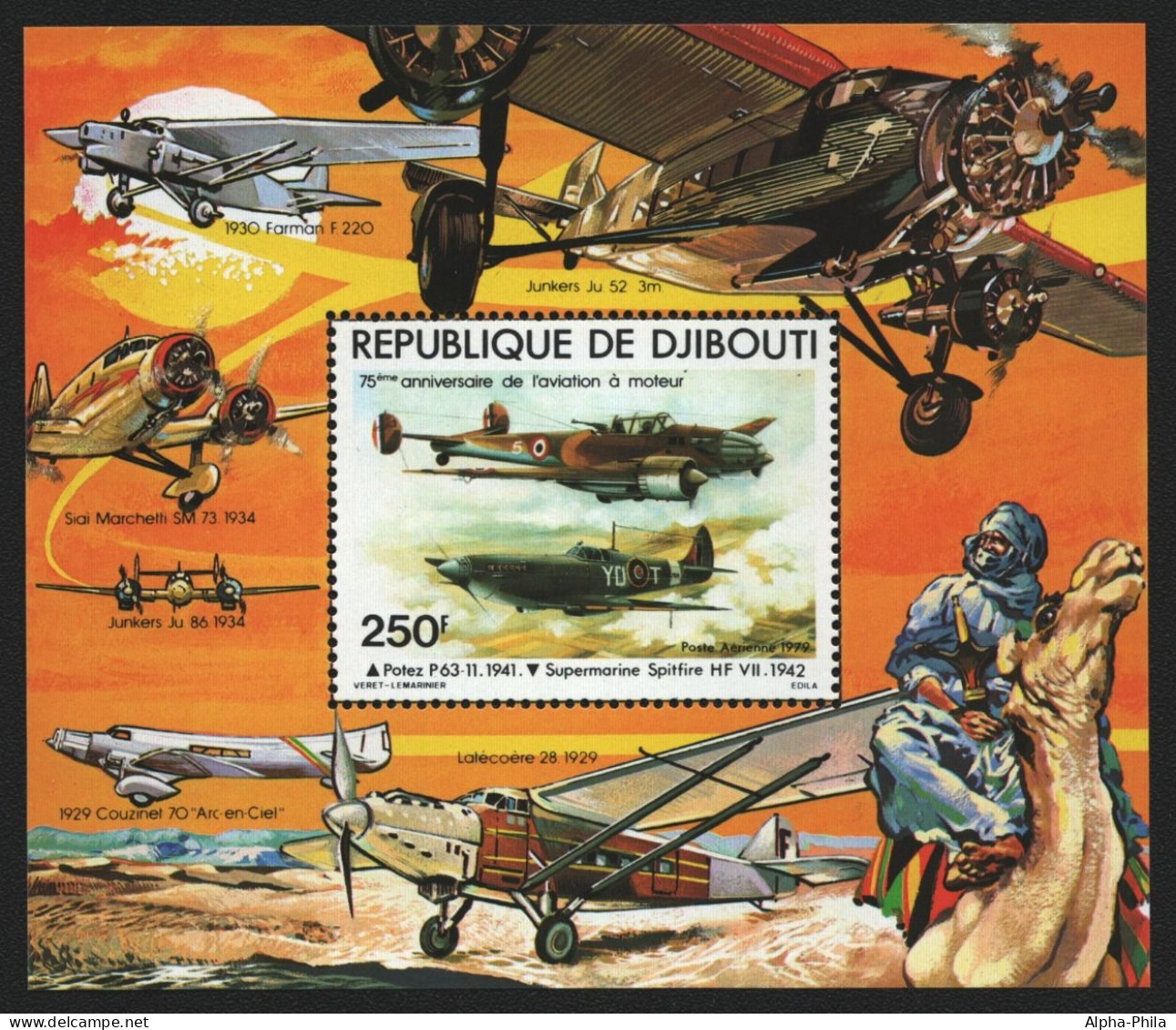 Dschibuti 1979 - Mi-Nr. Block 7 ** - MNH - Flugzeuge / Airplanes - Djibouti (1977-...)