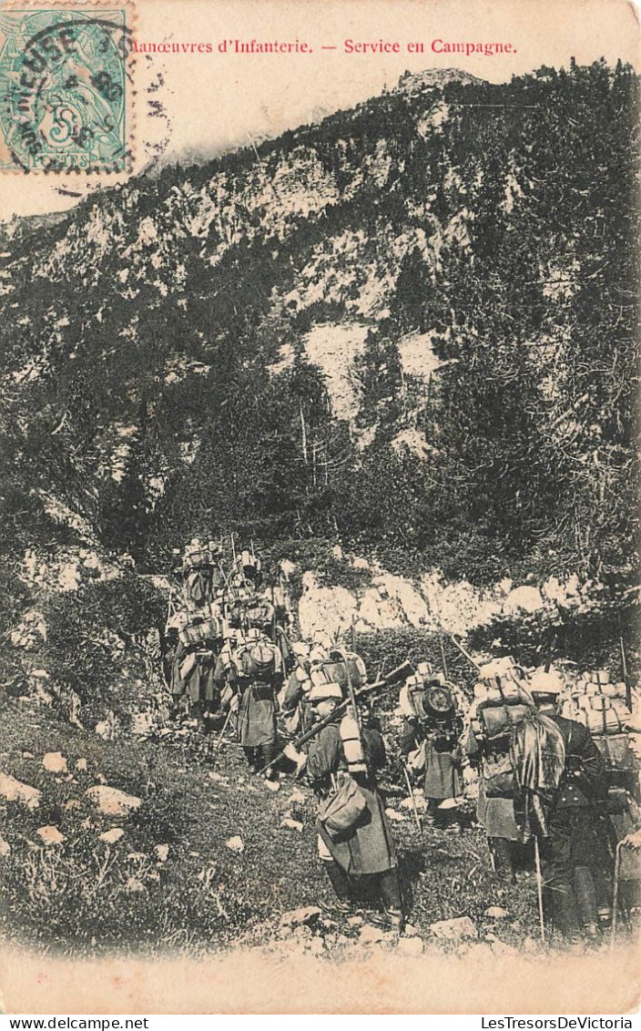 MILITARIA - Manoeuvres D'Infanterie - Service En Campagne - Soldats - Carte Postale Ancienne - Personaggi