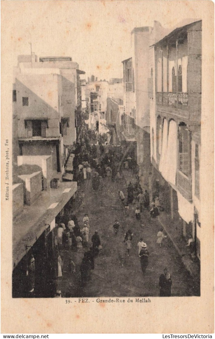 MAROC - Fez - Grande Rue Du Mellah - Animé  - Carte Postale Ancienne - Fez