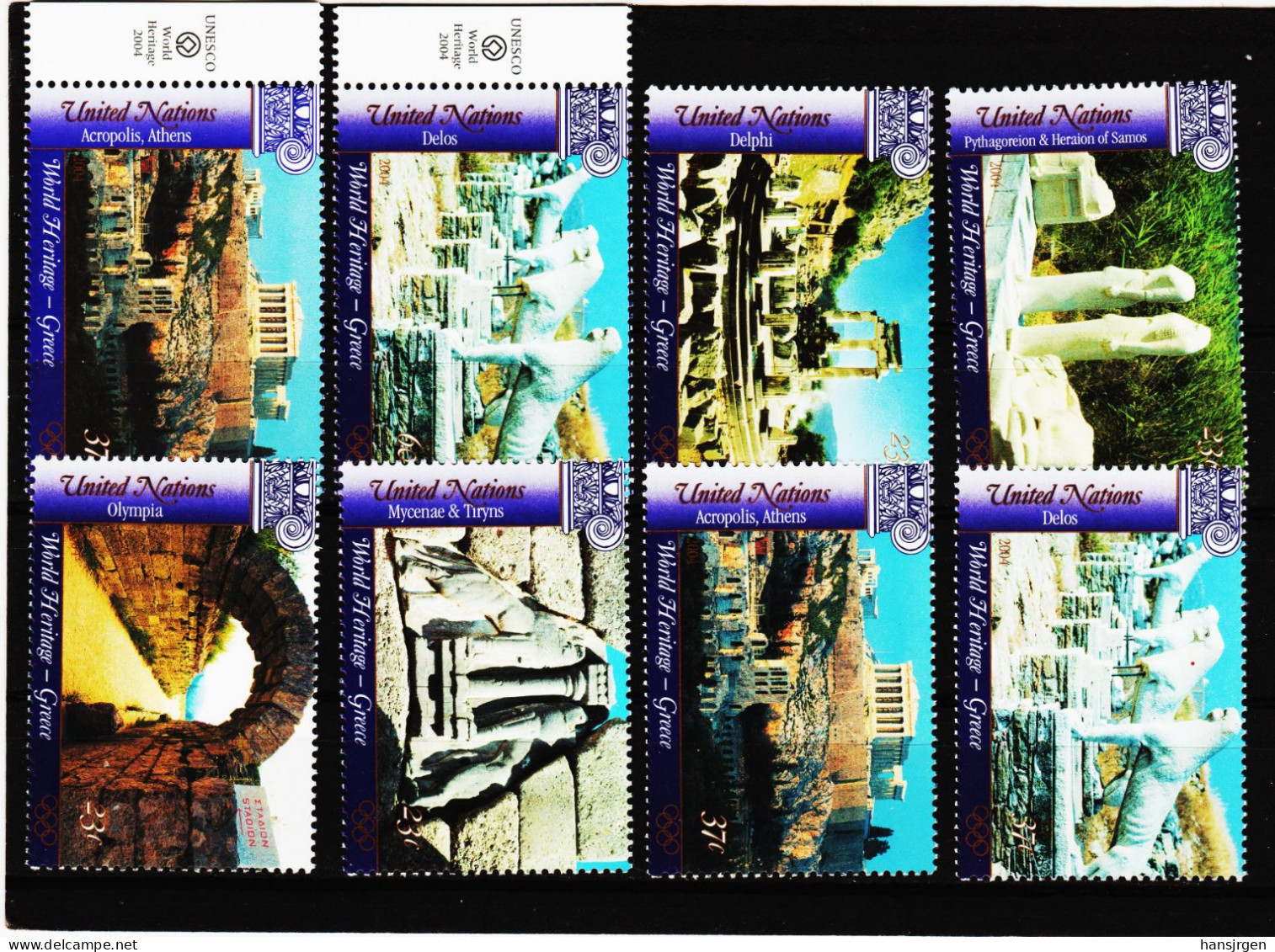 888XAA/43 VEREINTE NATIONEN NEW YORK 2004 MICHL 959/60 Mit TABS + 959/65 II ** Postfrisch SIEHE ABBILDUNG - Neufs