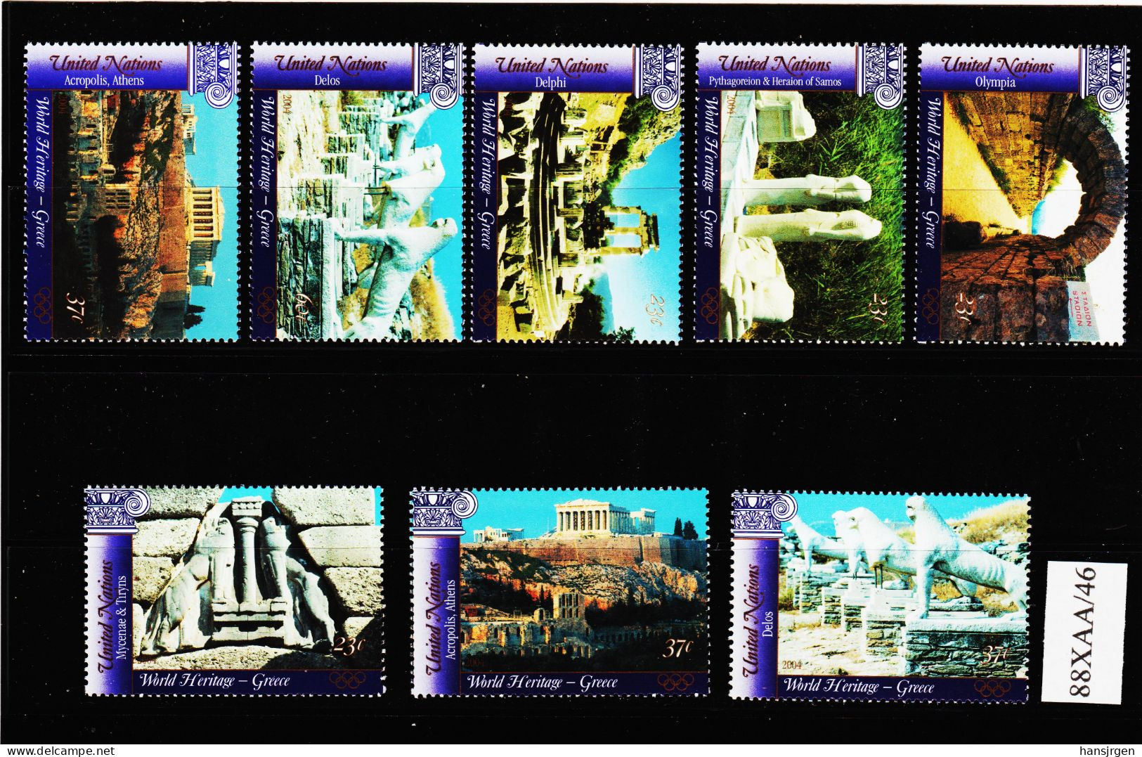 888XAA/46 VEREINTE NATIONEN NEW YORK 2004 MICHL 959/60 + 959/65 II ** Postfrisch SIEHE ABBILDUNG - Unused Stamps