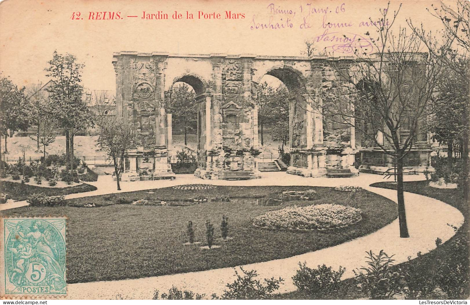 FRANCE - Reims - Jardin De La Porte Mars - Carte Postale Ancienne - Reims