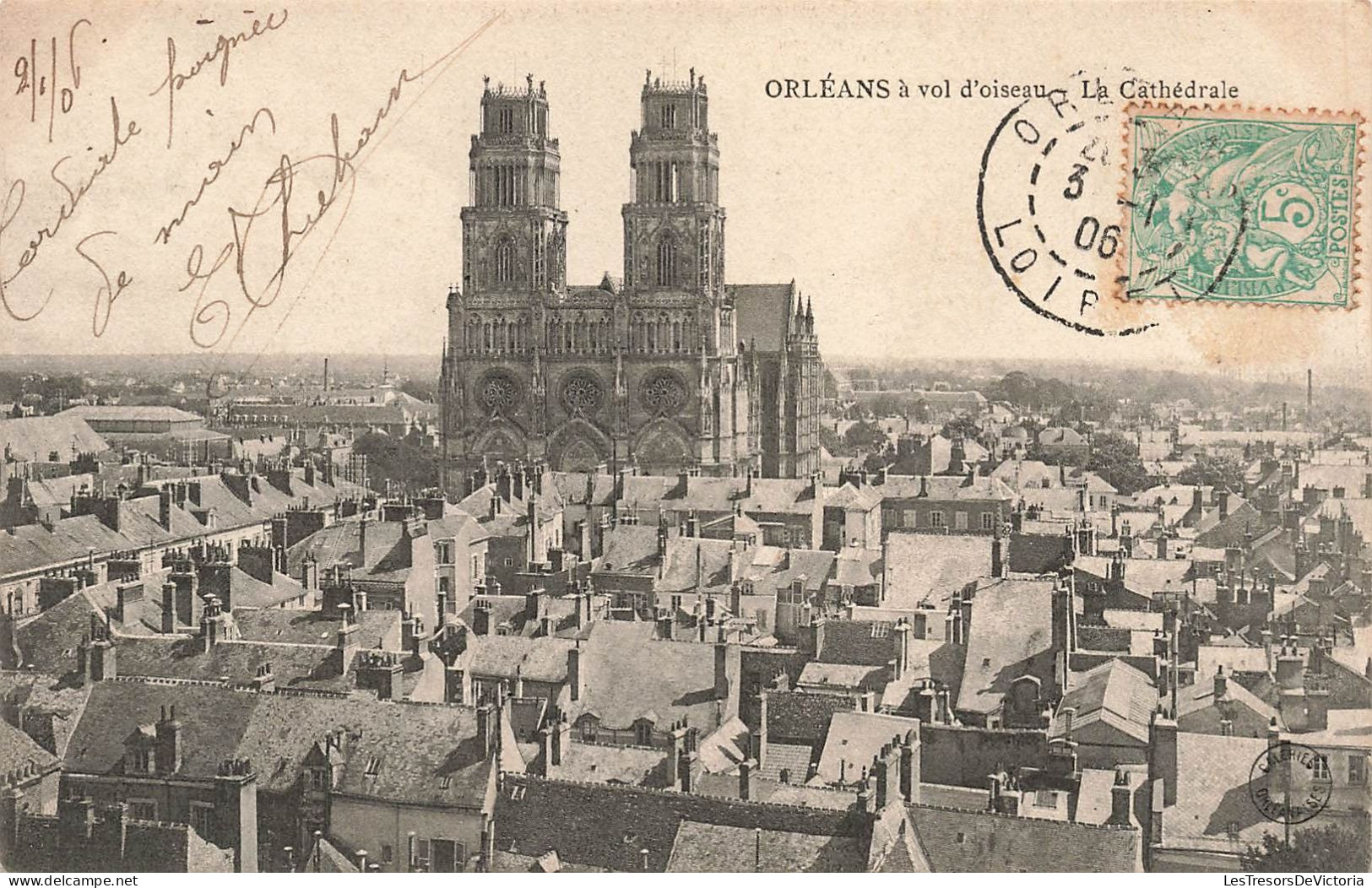FRANCE - Orléans - Vue Aérienne De La Ville Et La Cathédrale - Carte Postale Ancienne - Orleans