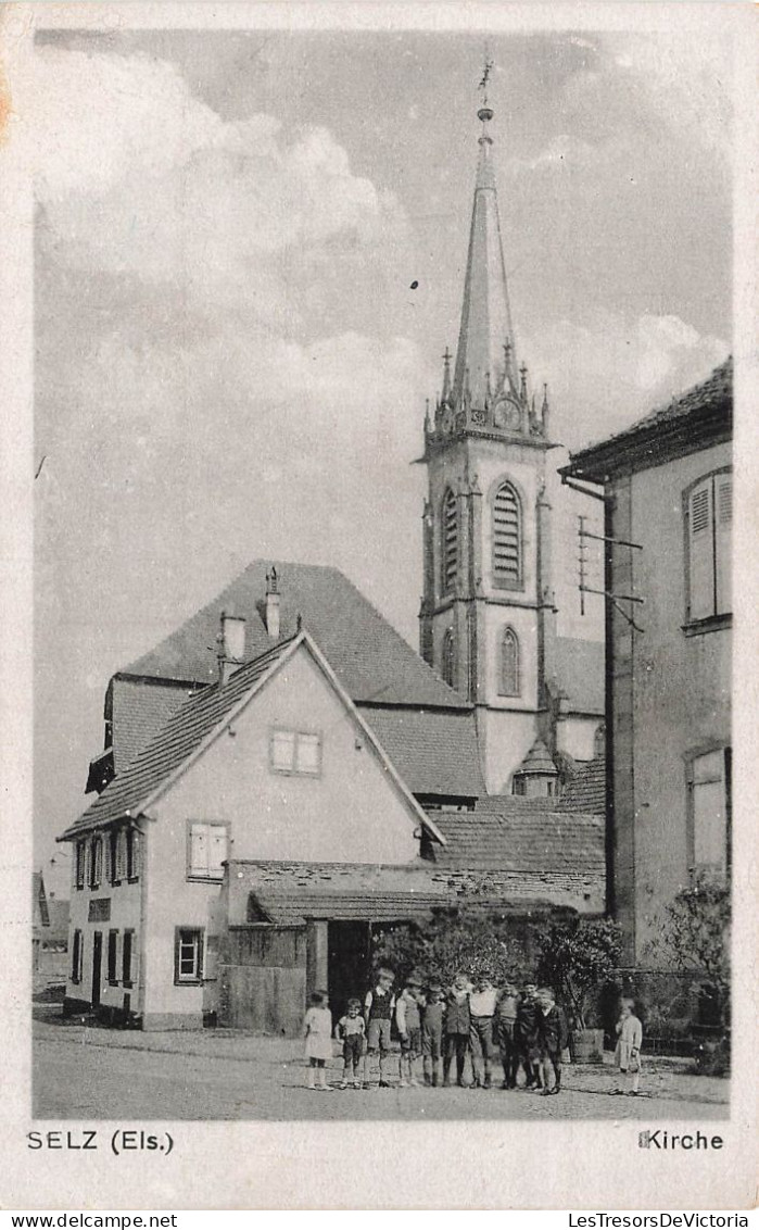FRANCE - Selz (Els) - Kirche - Enfants Sur La Place Du Village - Carte Postale - Other & Unclassified