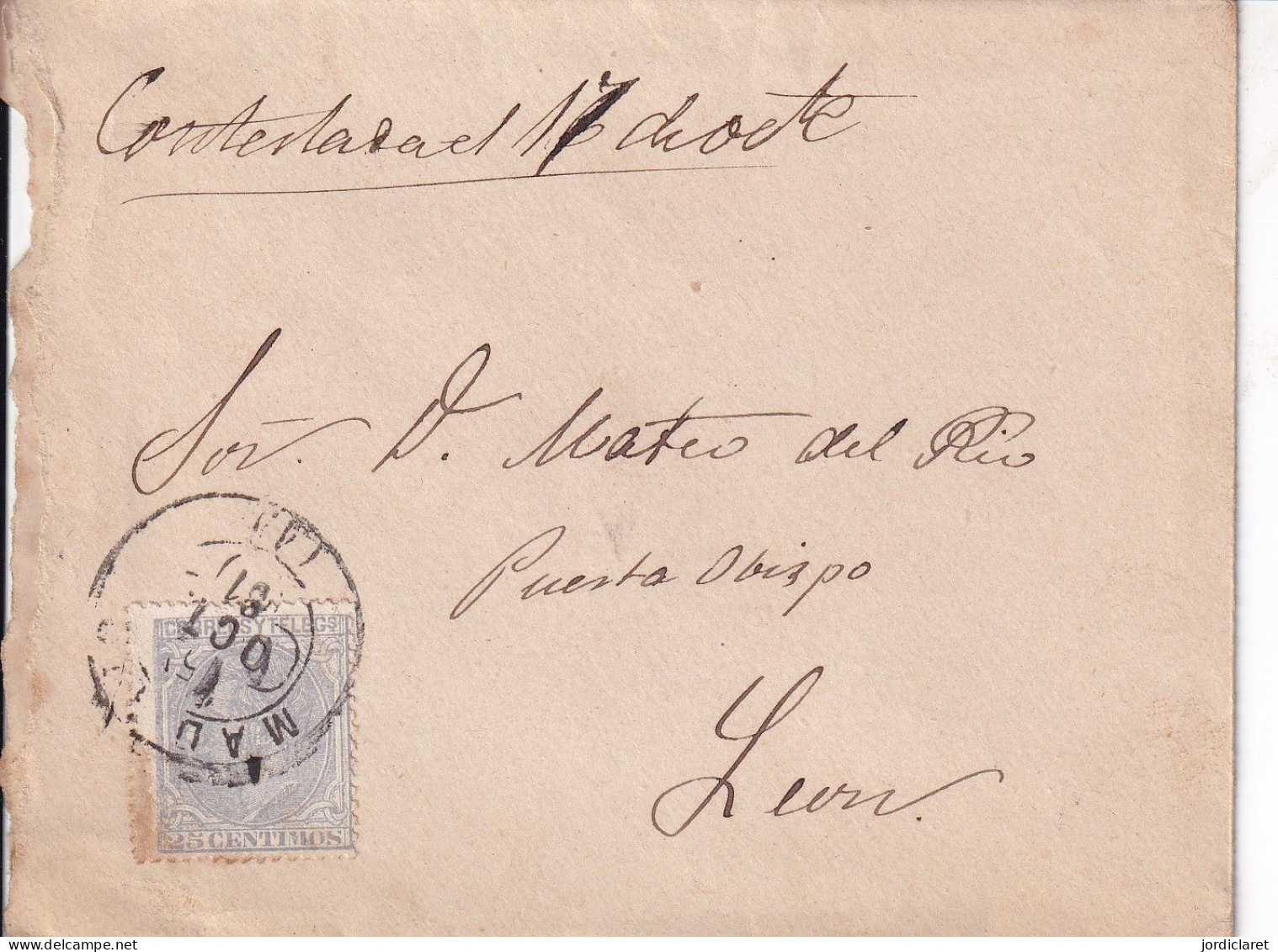 CARTA 1891  MADRID A LEON - Briefe U. Dokumente