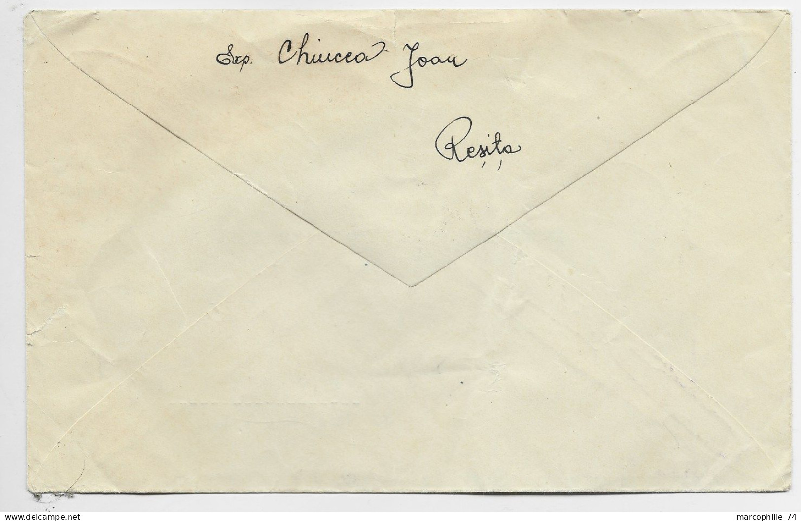 ROMANIA 3 LEI X2 SURCHARGE 8 IUNE 1930 LETTRE COVER RECITA 1930 CARAS TO FRANCE - Brieven En Documenten