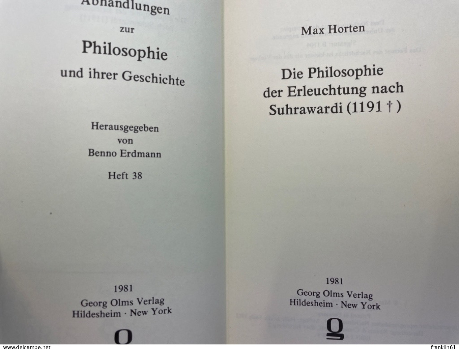 Die Philosophie Der Erleuchtung Nach Suhrawardi (1191 Gestorben). - Andere & Zonder Classificatie