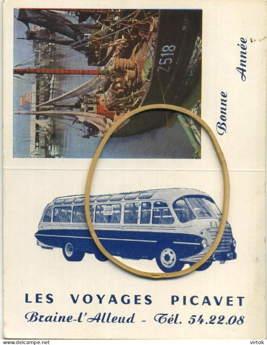 Braine-L'Alleud :  Les Voyages PICAVET    1955   (  Autobus ) - Tamaño Grande : 1941-60