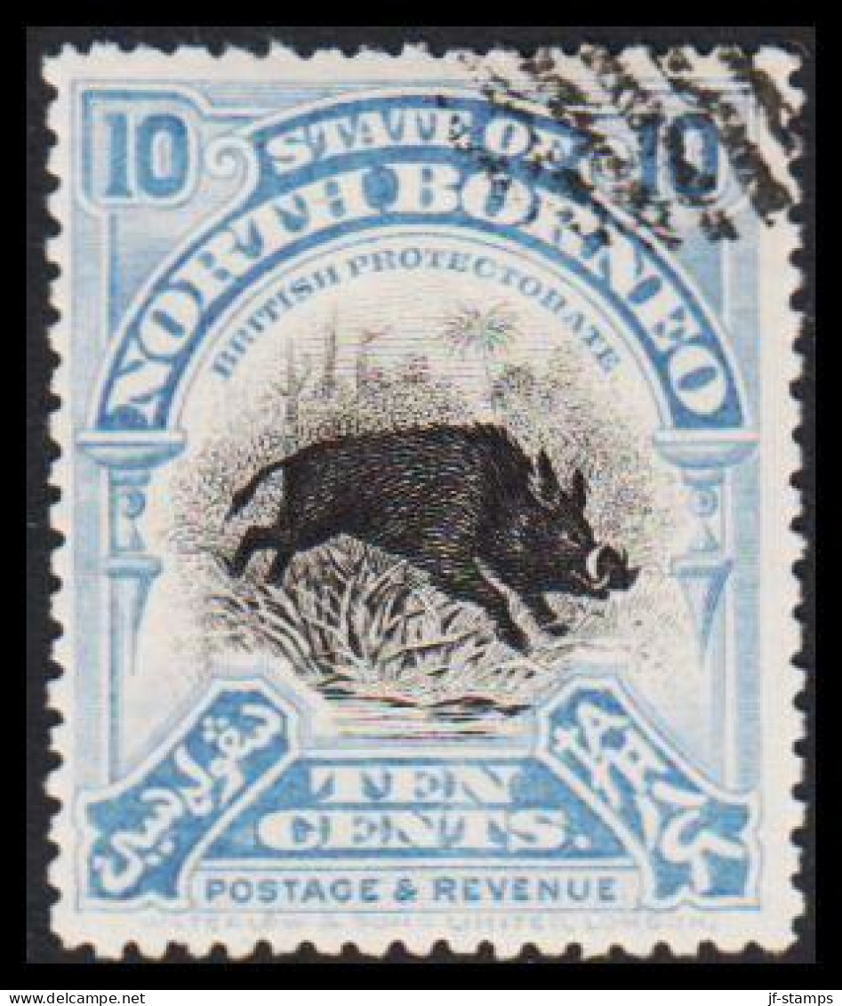 1909-1911. NORTH BORNEO. Country Motives - Animals. 10 C.  (MICHEL 134a) - JF540021 - Noord Borneo (...-1963)