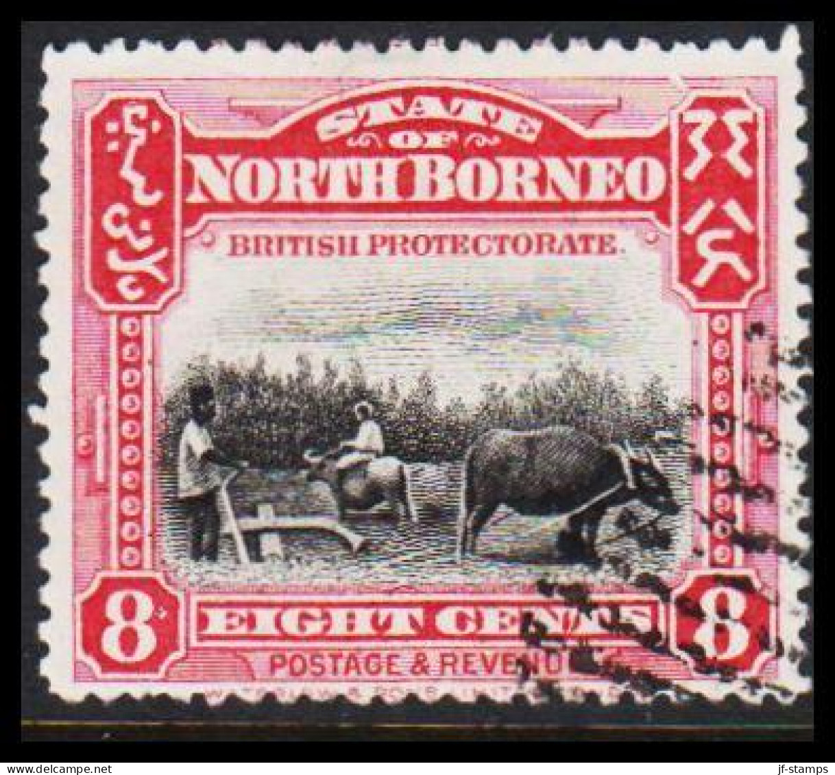 1909-1911. NORTH BORNEO. Country Motives - Animals. 8 C.  (MICHEL 133) - JF540024 - North Borneo (...-1963)