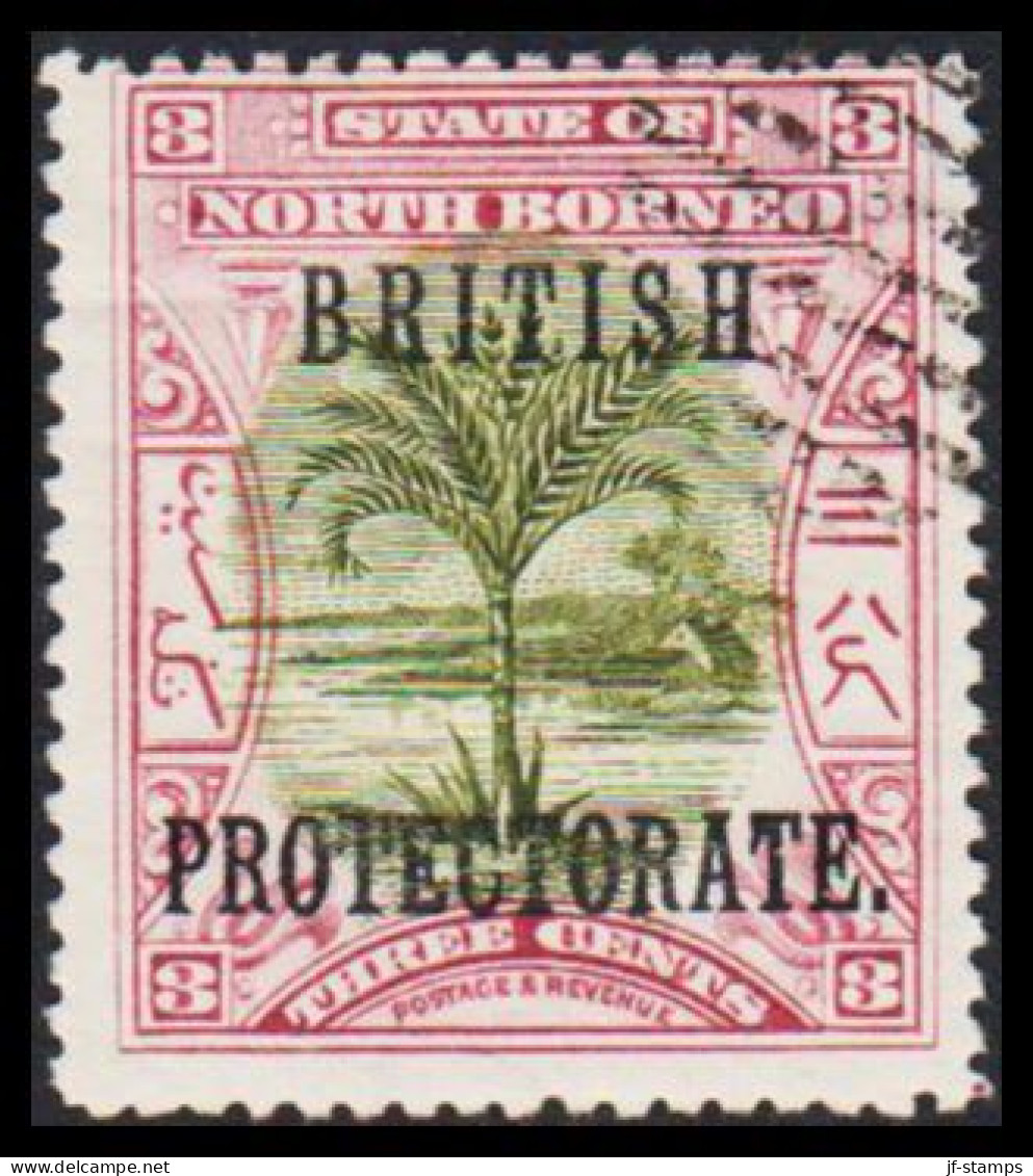 1901-1902. NORTH BORNEO. STATE OF NORTH BORNEO Overprinted BRITISH PROTECTORATE 3 CENTS. Thin. (Michel 99) - JF540030 - North Borneo (...-1963)