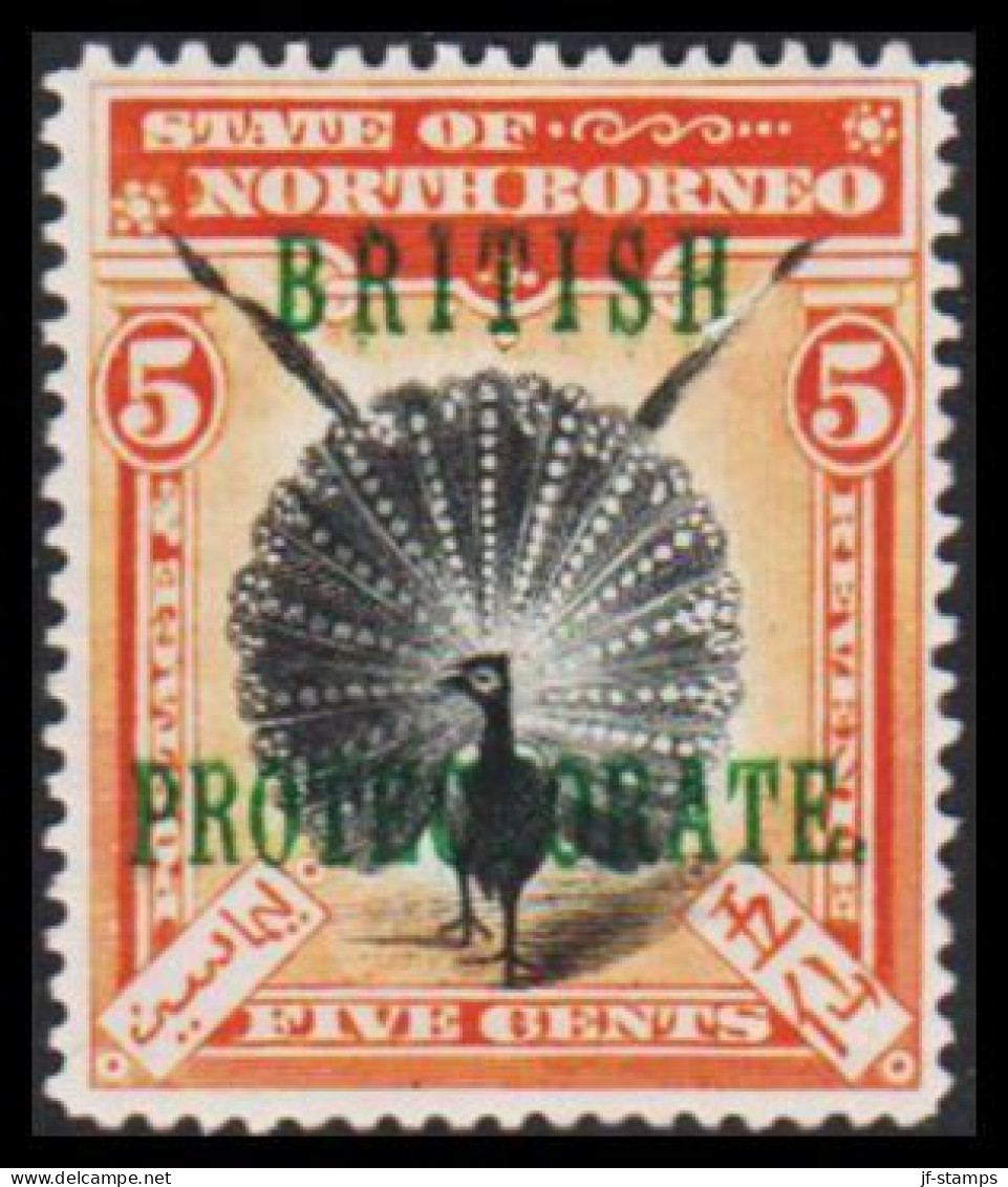 1901-1902. NORTH BORNEO. STATE OF NORTH BORNEO Overprinted BRITISH PROTECTORATE 5 CENTS. Hing... (Michel 101) - JF540032 - North Borneo (...-1963)