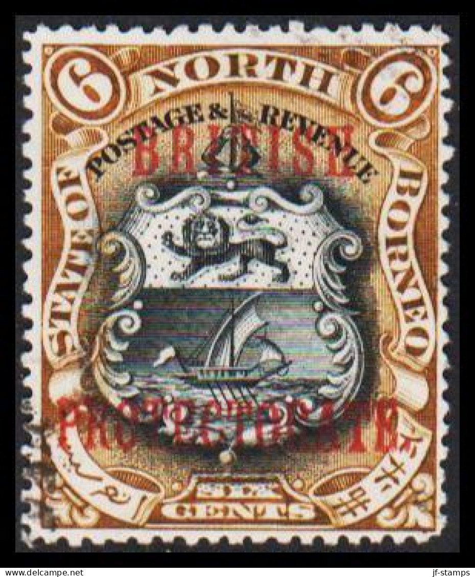 1901-1902. NORTH BORNEO. STATE OF NORTH BORNEO Overprinted BRITISH PROTECTORATE 6 CENTS.  (Michel 102) - JF540033 - Noord Borneo (...-1963)