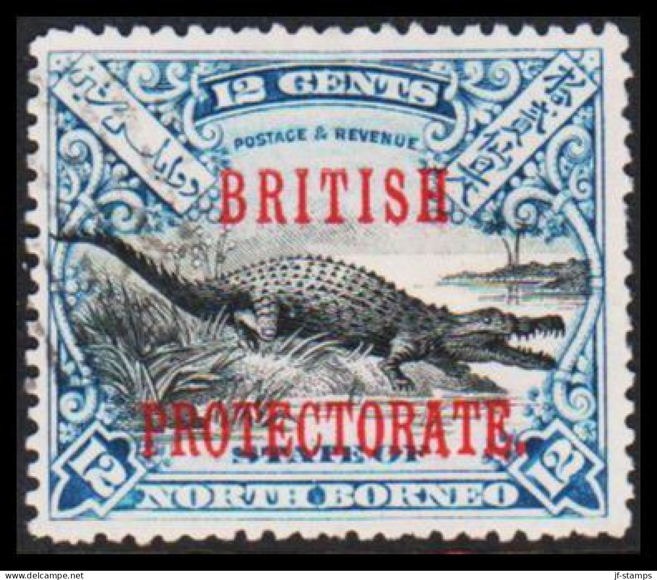 1901-1902. NORTH BORNEO. STATE OF NORTH BORNEO Overprinted BRITISH PROTECTORATE 12 CENTS.  (Michel 104) - JF540035 - North Borneo (...-1963)