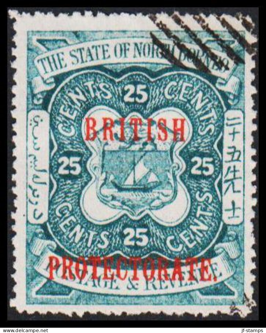 1901-1902. NORTH BORNEO. STATE OF NORTH BORNEO Overprinted BRITISH PROTECTORATE 25 CENTS.  (Michel 107) - JF540038 - Noord Borneo (...-1963)