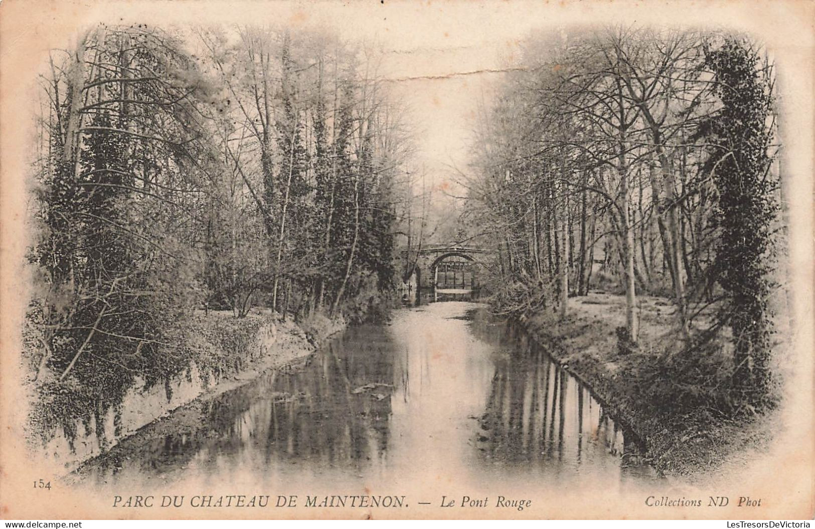 FRANCE - Maintenon - Parc Du Château - Le Pont Rouge - Carte Postale Ancienne - Maintenon