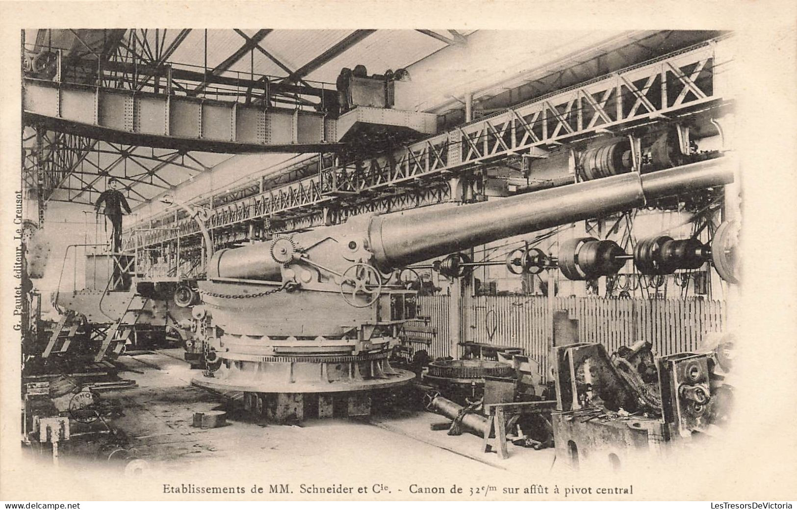 FRANCE - Le Creusot - Etablissements De MM Schneider Et Cie - Canon De 32e/m Sur Affût - Carte Postale Ancienne - Le Creusot