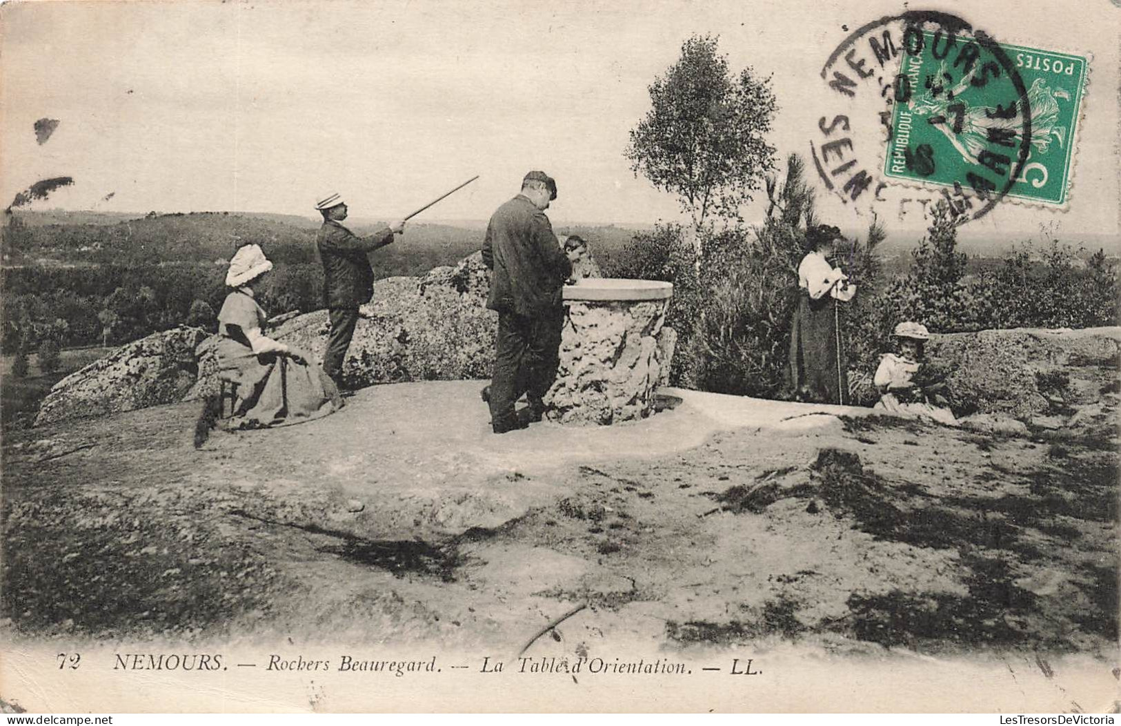 FRANCE - Nemours - Rochers Beauregard - La Table D'Orientation - Carte Postale Ancienne - Nemours