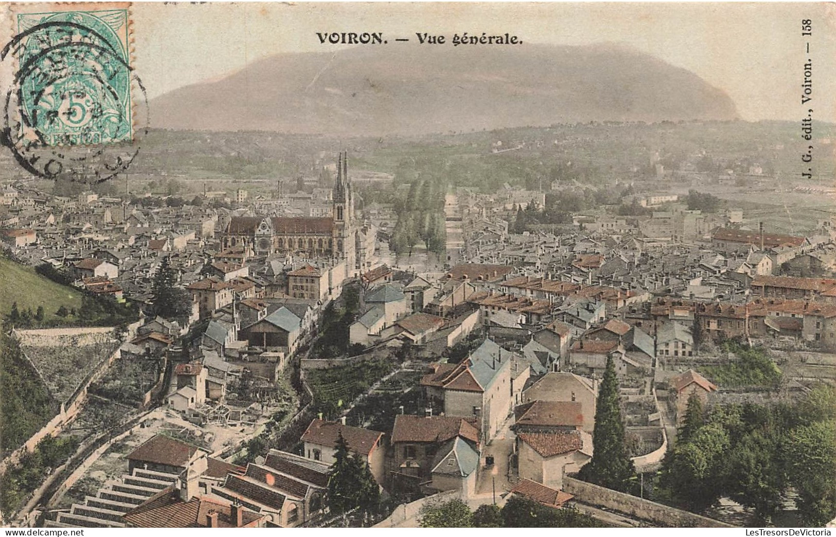 FRANCE - Voiron - Vue Générale - JG édit - Colorisé - Carte Postale Ancienne - Voiron