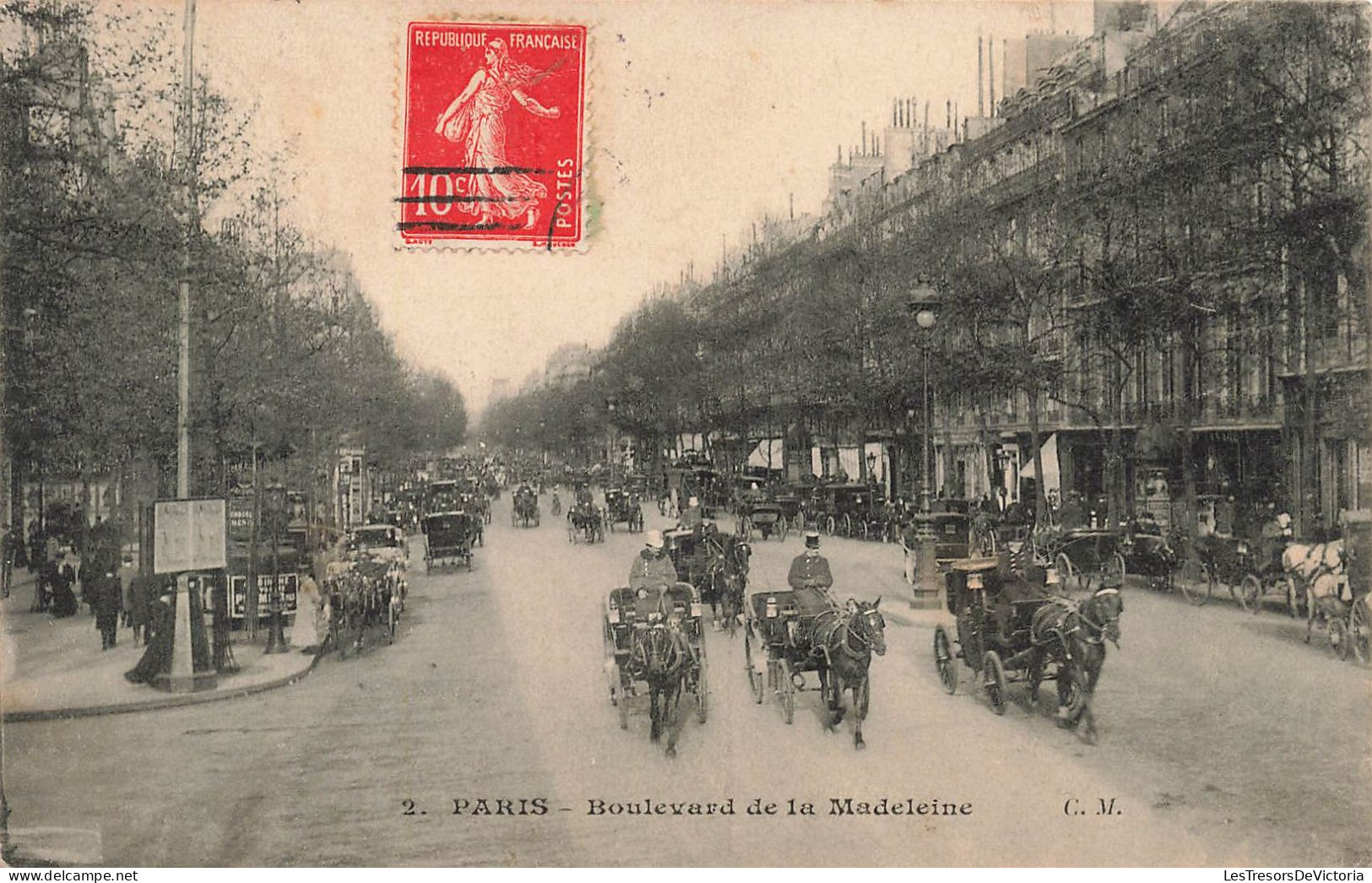 FRANCE - Paris - Boulevard De La Madeleine - Voitures - Animé - CM - Carte Postale Ancienne - Andere & Zonder Classificatie