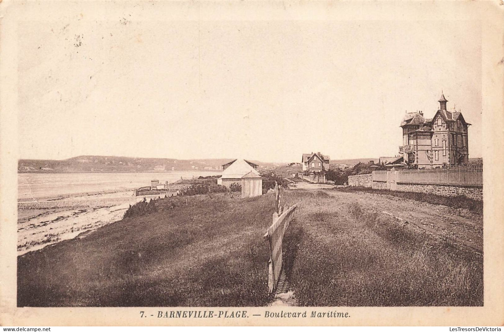 FRANCE - Barneville Plage - Boulevard Maritime - Carte Postale Ancienne - Barneville