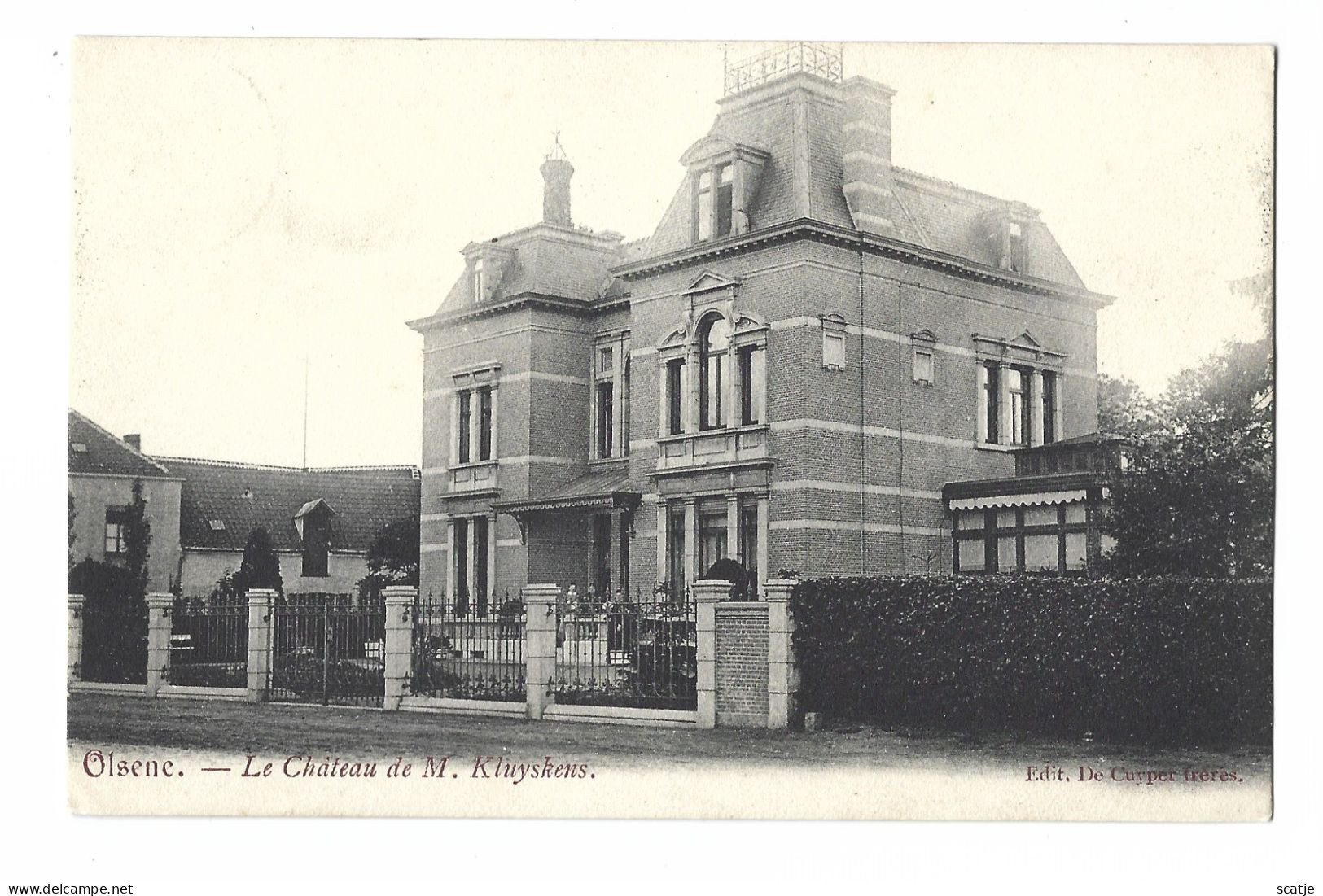 Olsene.   -   Le Château De M. Kluskens.   -    1900   Tieghem   Naar   Bouchautes - Zulte