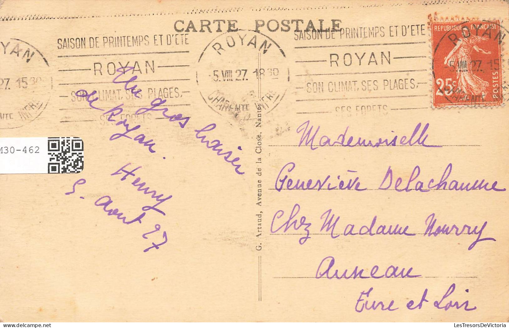 FRANCE - Royan - La Conche Du Pigeonnier Et Le Boulevard De La Côte D'Argent - Carte Postale Ancienne - Royan