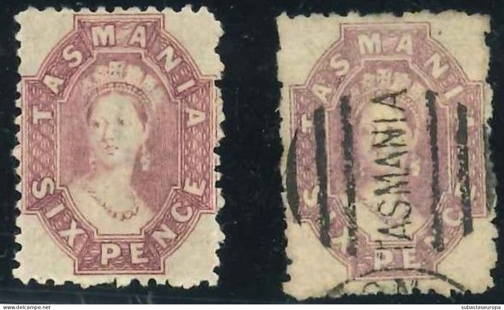 TASMANIA. 6p. Con Filigrana. Un Sello Nuevo Con Fijasellos Y Otro Matasellado. - Mint Stamps