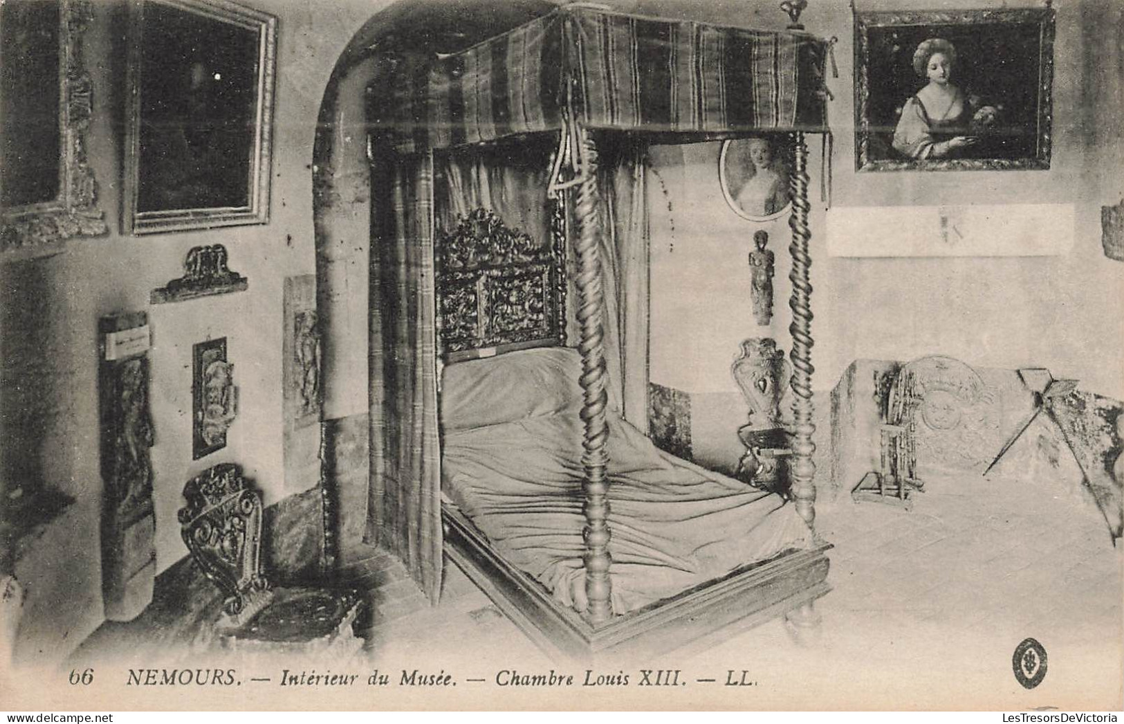 FRANCE - Nemours - Intérieur Du Musée - Chambre Louis XIII - Carte Postale Ancienne - Nemours