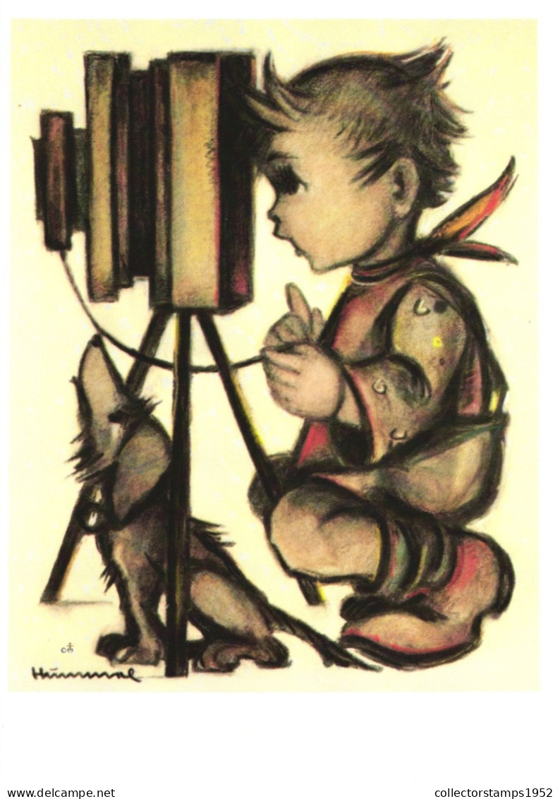 ILLUSTRATION, HUMMEL, THE PHOTOGRAPHER, NR. 62.1260, CHILD, BOY, PHOTO CAMERA, SIGNED, POSTCARD - Hummel