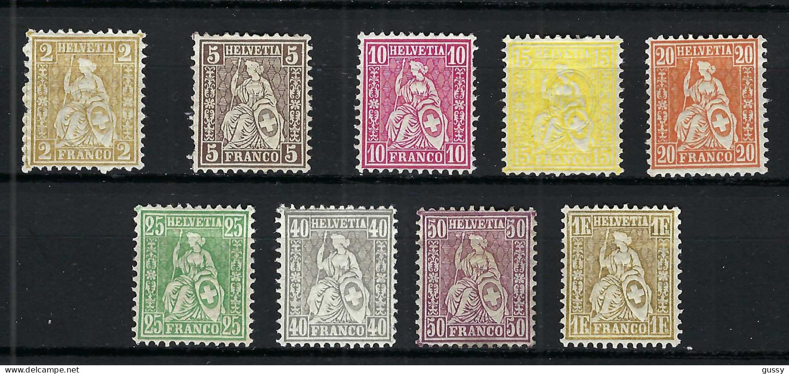 SUISSE Ca.1881: Lot D' Helvétie Assise Papier Mêlé, Neufs* - Unused Stamps