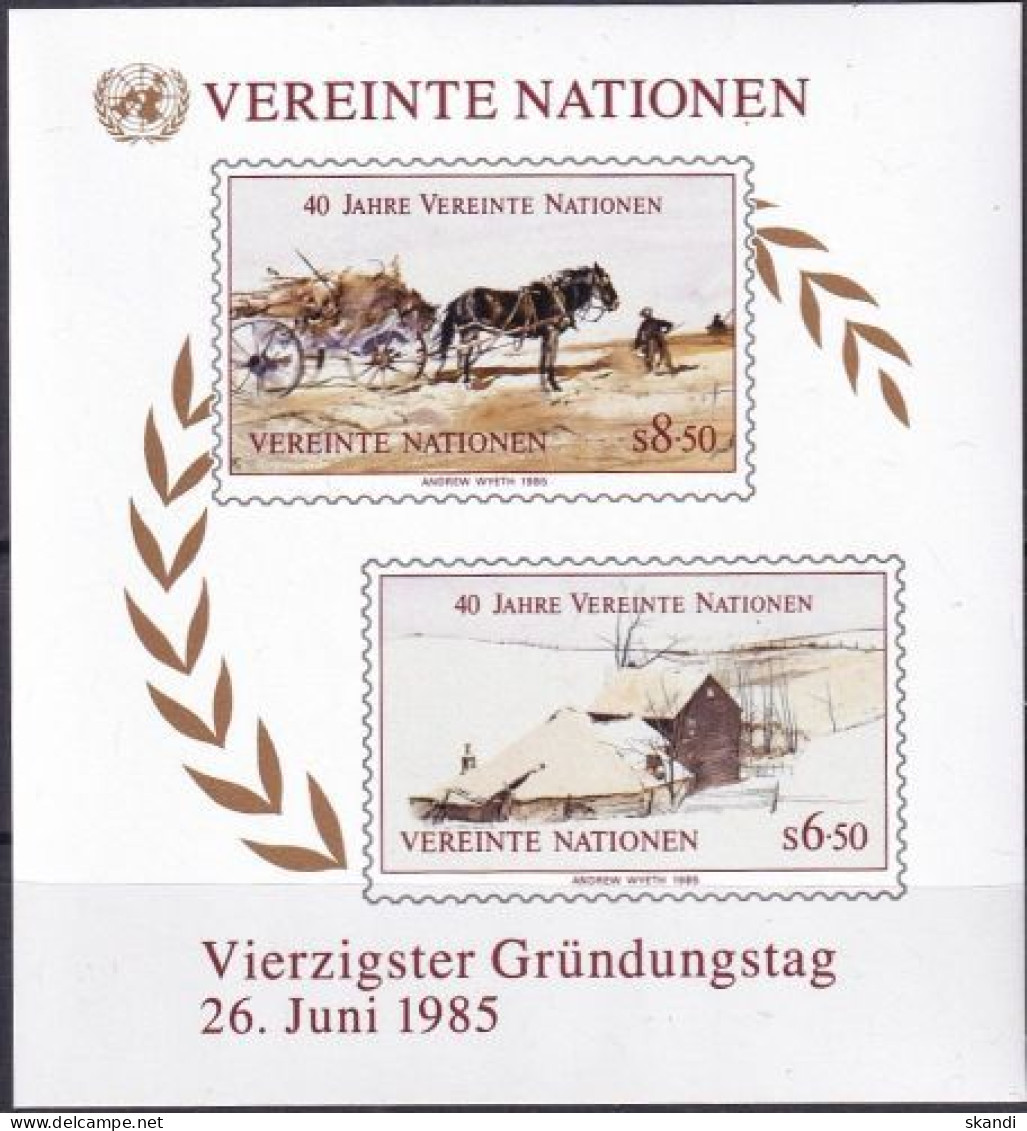 UNO WIEN 1985 Mi-Nr. Block 2 ** MNH - Blocks & Sheetlets