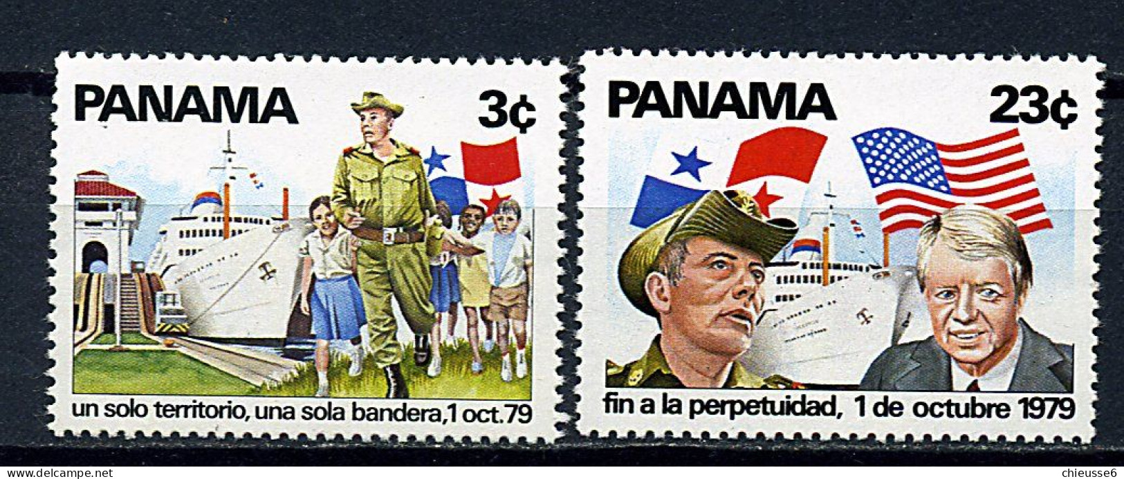 Panama ** N° 610/611 - Fin Du Contrôle Des Etats Unis Sur Le Canal. 01/10/1979 - Panama