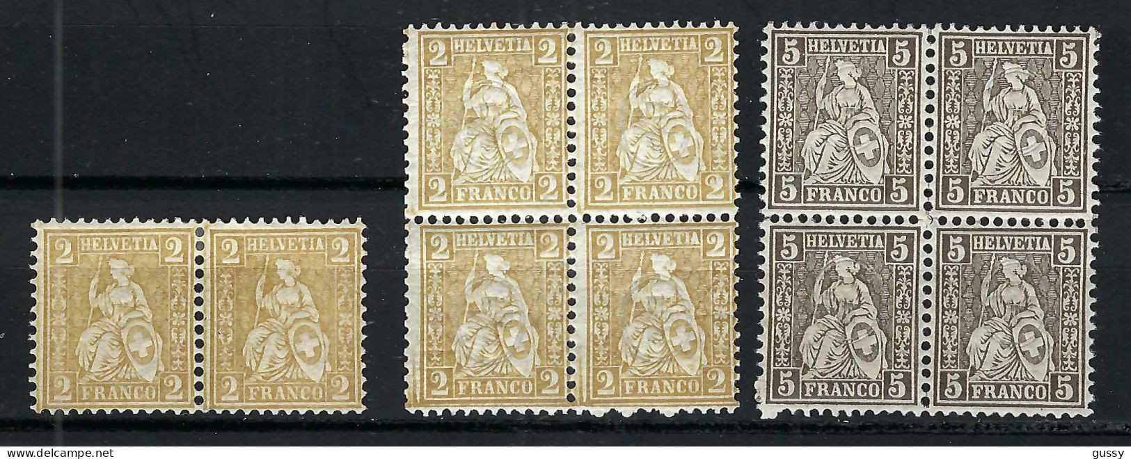 SUISSE Ca.1881: Lot D' Helvétie Assise Papier Mêlé, Neufs* - Unused Stamps