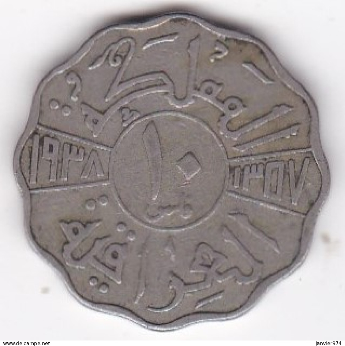 Irak 10 Fils AH 1358 – 1937 I Bombay, Ghazi I, En Copper Nickel, KM# 103.a - Irak