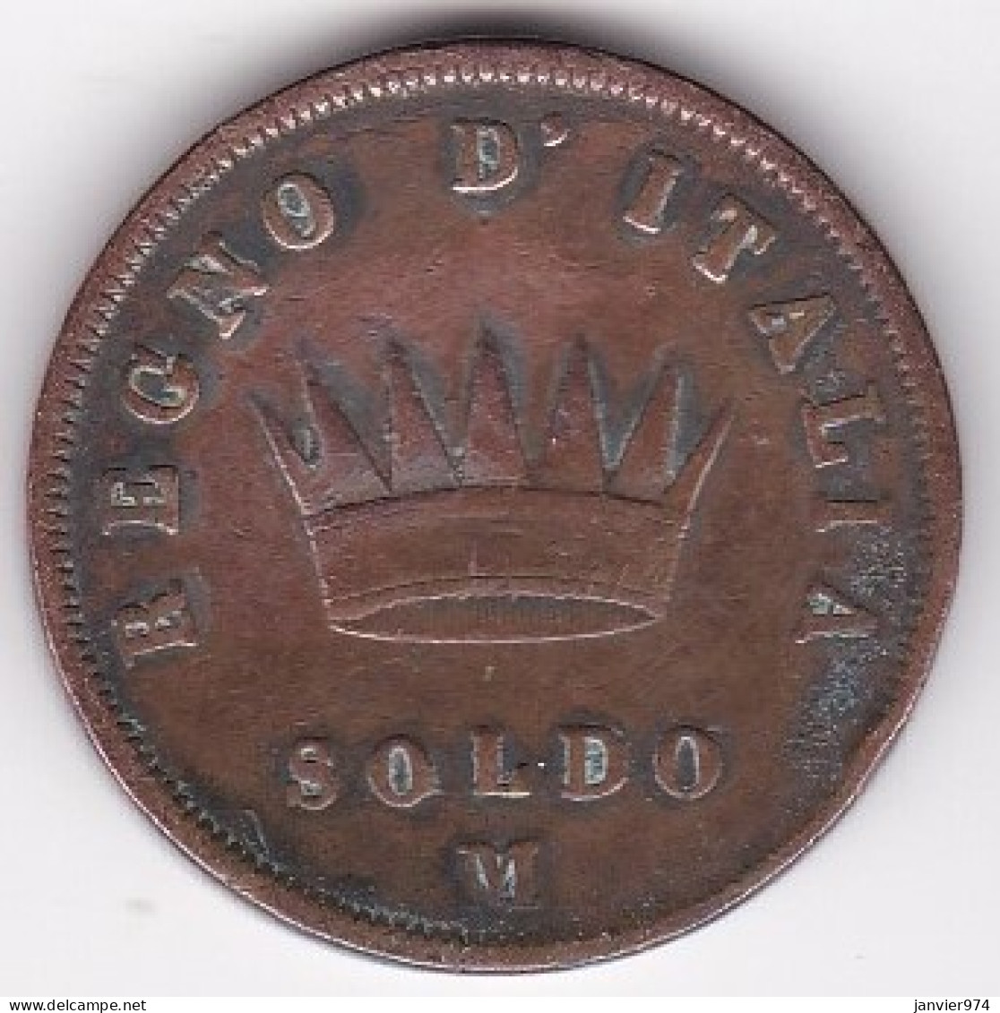 Lombardie . 1 Soldo 1813 M Milano, Napoléon I , En Cuivre , C# 3 - Napoleontisch