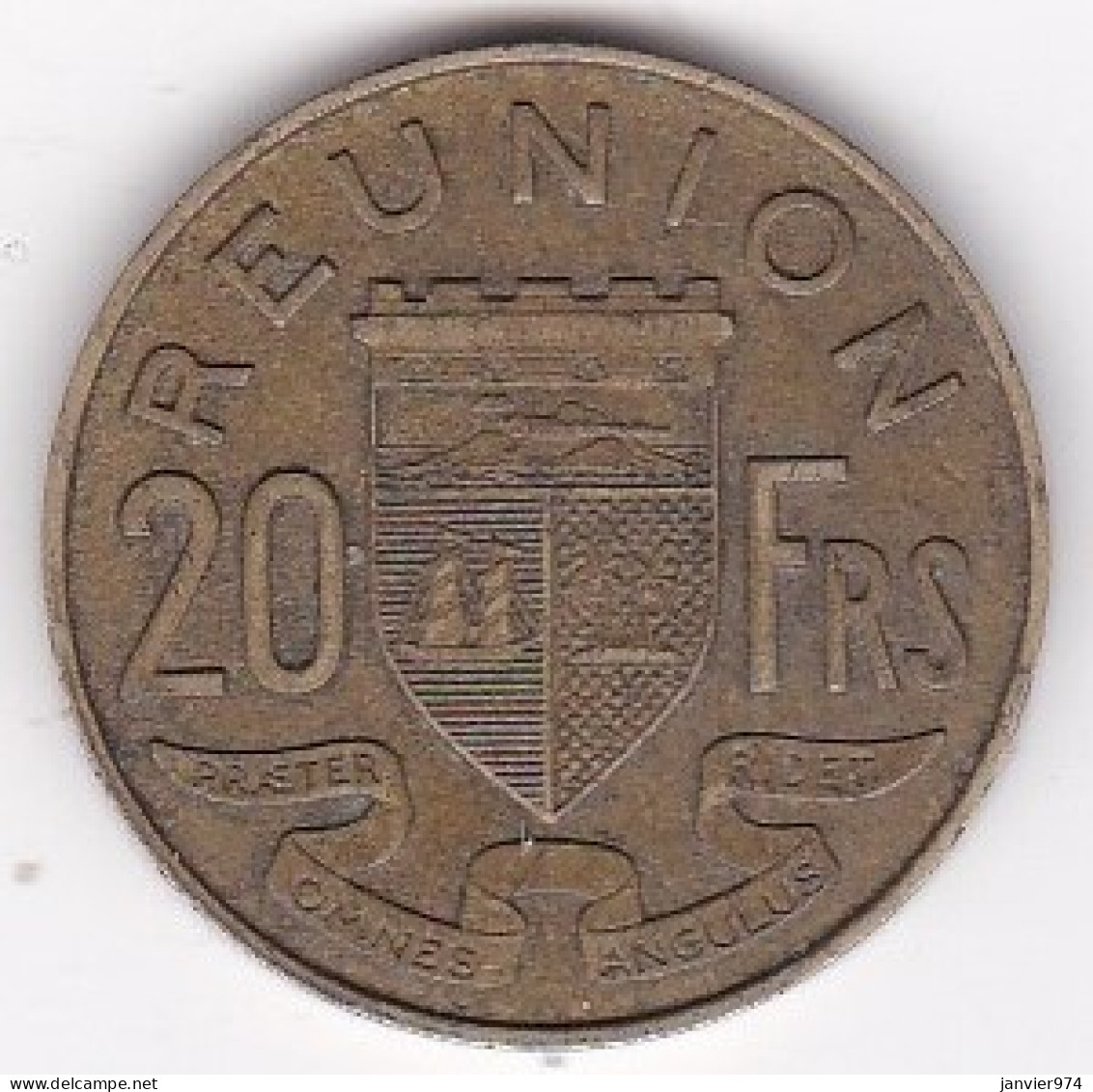 Ile De La Réunion 20 Francs 1955 , En Bronze Aluminium , Lec# 88 - Reunión