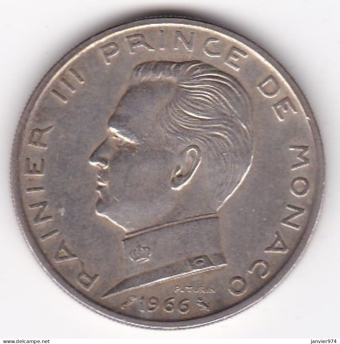 Monaco . 5 Francs 1966 . Rainier III, En Argent - 1960-2001 Neue Francs